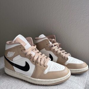 Nike Women's Beige and Black Air Force’s